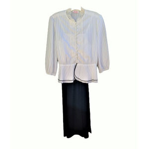 Vintage Jerri Gee‎ Spaghetti Straps Maxi Dress and Peplum Lace Collar Jacket